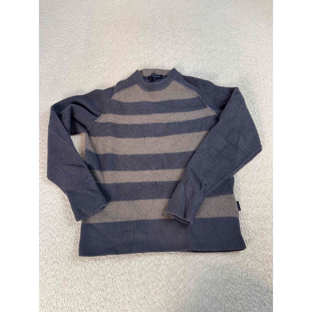 Ted Baker Womens Merino Wool Striped Mock Neck Long Sleeve Pullover Sweater 4‎